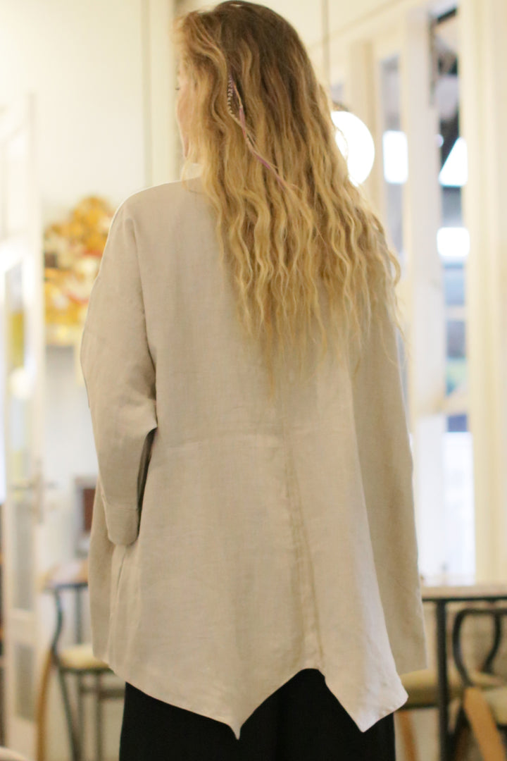 Kim Jacket No Button Natural ( 100% Linen )